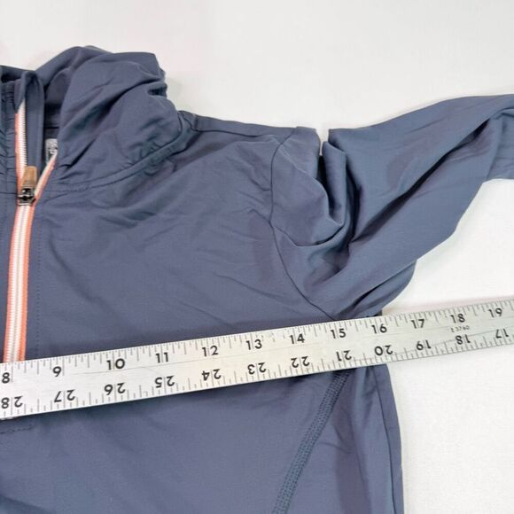 Title Nine 1/4 Zip Long Sleeve Pullover Ruched Active Paradigm Top Navy Blue XS - Picture 5 of 8